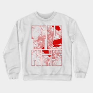 Tunis, Tunisia City Map Typography - Oriental Crewneck Sweatshirt